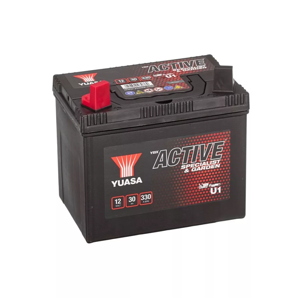 Yuasa 12V 30Ah 330A U1 Fűnyíró akkumulátor BAL+