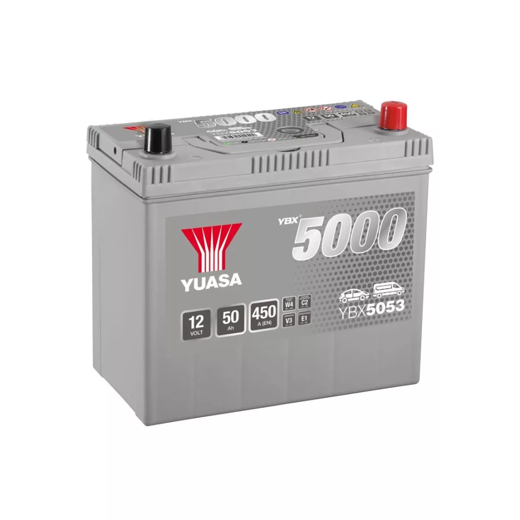 Yuasa 12V 50Ah 450A YBX5053 Autó akkumulátor JOBB+