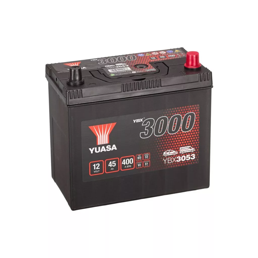 Yuasa 12V 45Ah 400A YBX3053 Autó akkumulátor JOBB+
