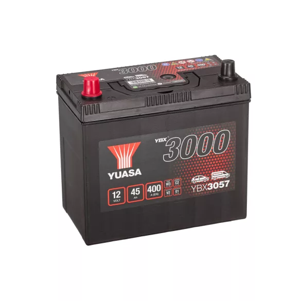 Yuasa 12V 45Ah 400A YBX3057 Autó akkumulátor BAL+