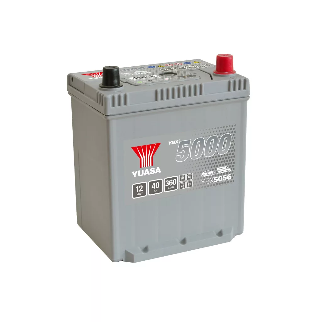   Yuasa 12V 40Ah 360A YBX5056 Autó akkumulátor JOBB+ talpléces