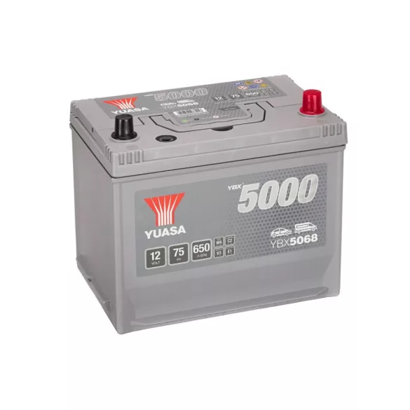Yuasa 12V 75Ah 650A YBX5068 Autó akkumulátor JOBB+