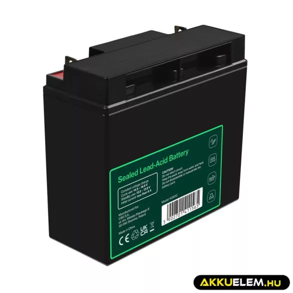 GreenCell AGM VRLA 12V 20Ah akkumulátor fűnyírókhoz robogókhoz hajókhoz - GreenCell
