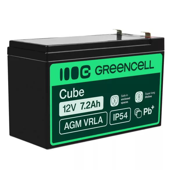 GreenCell AGM VRLA 12V 7.2Ah zselés akkumulátor - GreenCell