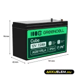 GreenCell AGM VRLA 12V 7.2Ah zselés akkumulátor - GreenCell