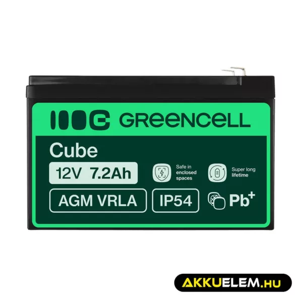 GreenCell AGM VRLA 12V 7.2Ah zselés akkumulátor - GreenCell
