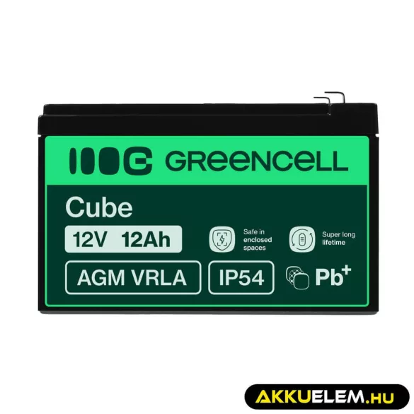 GreenCell AGM VRLA 12V 12Ah zselés akkumulátor - GreenCell
