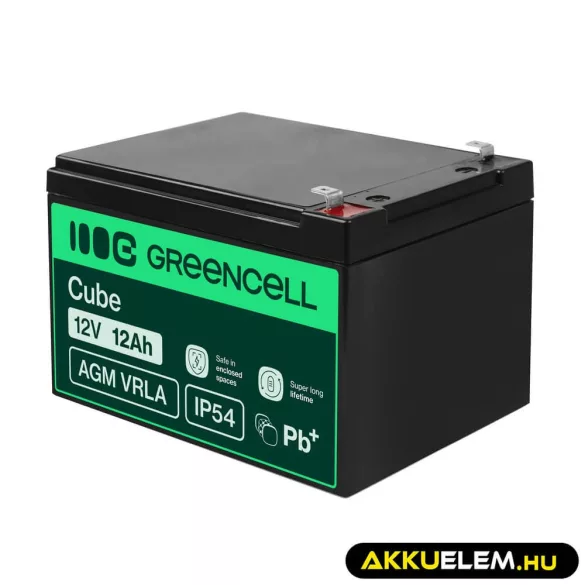GreenCell AGM VRLA 12V 12Ah zselés akkumulátor - GreenCell