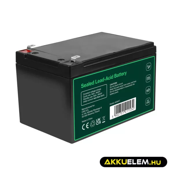 GreenCell AGM VRLA 12V 12Ah zselés akkumulátor - GreenCell