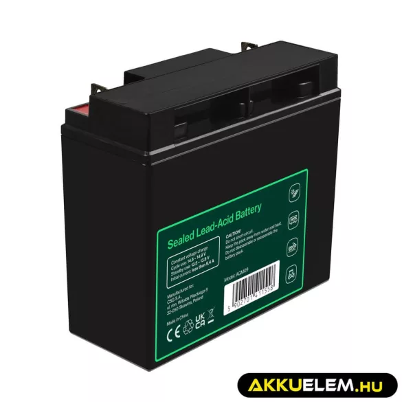 GreenCell AGM VRLA 12V 18Ah akkumulátor fűnyírókhoz robogókhoz hajókhoz - GreenCell
