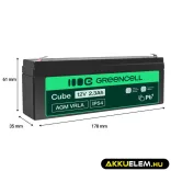 GreenCell AGM VRLA 12V 2.3Ah zselés akkumulátor - GreenCell