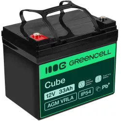   GreenCell AGM VRLA 12V 33Ah akkumulátor fűnyírókhoz robogókhoz hajókhoz - GreenCell