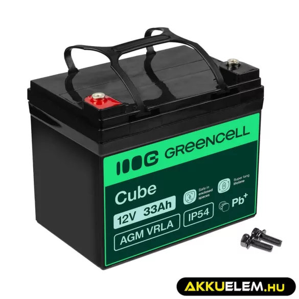 GreenCell AGM VRLA 12V 33Ah akkumulátor fűnyírókhoz robogókhoz hajókhoz - GreenCell