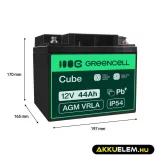GreenCell AGM VRLA 12V 44Ah akkumulátor fűnyírókhoz robogókhoz hajókhoz - GreenCell