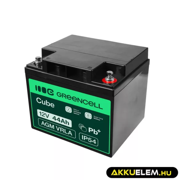 GreenCell AGM VRLA 12V 44Ah akkumulátor fűnyírókhoz robogókhoz hajókhoz - GreenCell