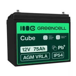   GreenCell AGM VRLA 12V 75Ah akkumulátor napelemes rendszerekhez hajókhoz - GreenCell