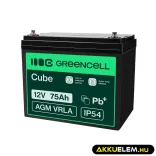 GreenCell AGM VRLA 12V 75Ah akkumulátor napelemes rendszerekhez hajókhoz - GreenCell
