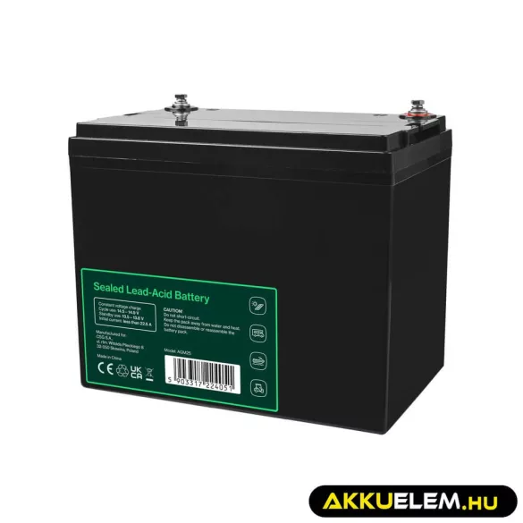GreenCell AGM VRLA 12V 75Ah akkumulátor napelemes rendszerekhez hajókhoz - GreenCell