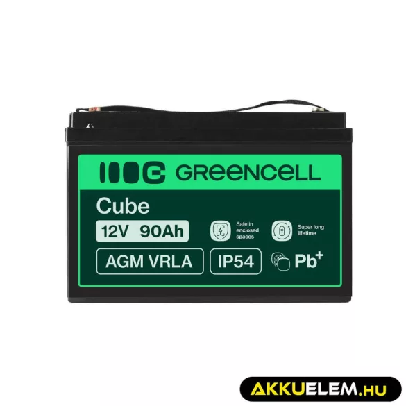 GreenCell AGM VRLA 12V 90Ah akkumulátor napelemes rendszerekhez hajókhoz - GreenCell