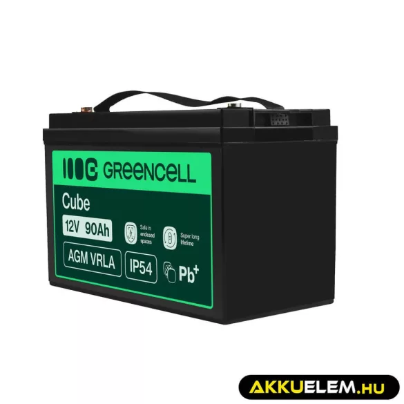 GreenCell AGM VRLA 12V 90Ah akkumulátor napelemes rendszerekhez hajókhoz - GreenCell
