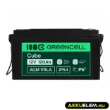GreenCell AGM VRLA 12V 120Ah akkumulátor napelemes rendszerekhez hajókhoz - GreenCell