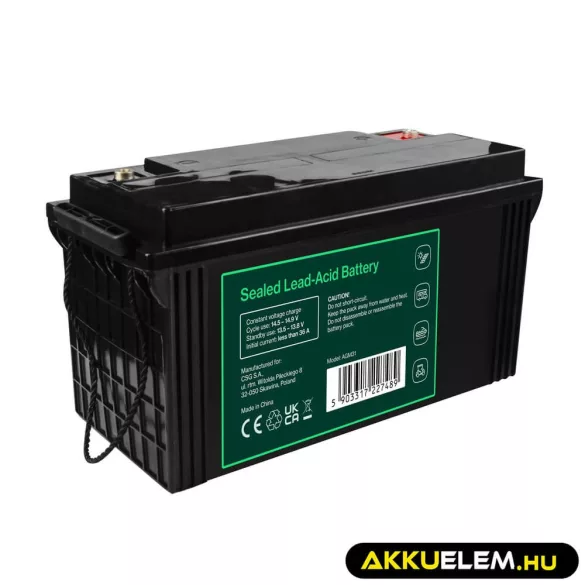 GreenCell AGM VRLA 12V 120Ah akkumulátor napelemes rendszerekhez hajókhoz - GreenCell
