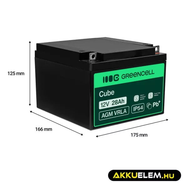 GreenCell AGM VRLA 12V 26Ah akkumulátor fűnyírókhoz robogókhoz hajókhoz - GreenCell