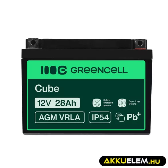 GreenCell AGM VRLA 12V 26Ah akkumulátor fűnyírókhoz robogókhoz hajókhoz - GreenCell