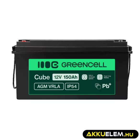 GreenCell AGM VRLA 12V 150Ah akkumulátor napelemes rendszerekhez hajókhoz - GreenCell