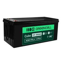   GreenCell AGM VRLA 12V 200Ah akkumulátor napelemes rendszerekhez hajókhoz - GreenCell
