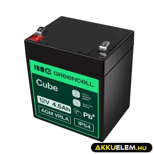 GreenCell AGM VRLA 12V 4.5Ah akkumulátor szünetmentes egységekhez - GreenCell