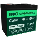 GreenCell AGM VRLA 12V 55Ah akkumulátor fűnyírókhoz robogókhoz hajókhoz - GreenCell