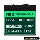 GreenCell AGM VRLA 12V 55Ah akkumulátor fűnyírókhoz robogókhoz hajókhoz - GreenCell