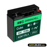 GreenCell AGM VRLA 12V 17Ah akkumulátor fűnyírókhoz robogókhoz hajókhoz - GreenCell