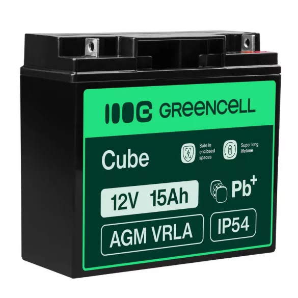 GreenCell AGM VRLA 12V 15Ah zselés akkumulátor - GreenCell