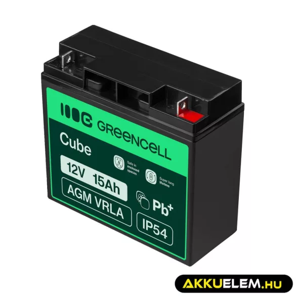 GreenCell AGM VRLA 12V 15Ah zselés akkumulátor - GreenCell