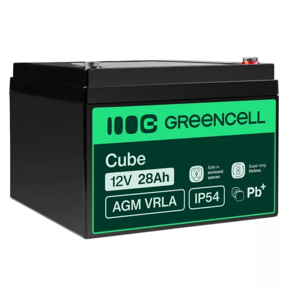 GreenCell AGM VRLA 12V 28Ah akkumulátor hajókhoz robogókhoz - GreenCell