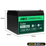 GreenCell AGM VRLA 12V 28Ah akkumulátor hajókhoz robogókhoz - GreenCell