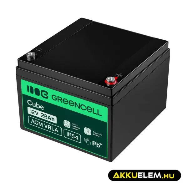 GreenCell AGM VRLA 12V 28Ah akkumulátor hajókhoz robogókhoz - GreenCell