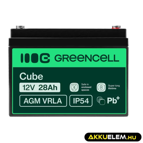 GreenCell AGM VRLA 12V 28Ah akkumulátor hajókhoz robogókhoz - GreenCell