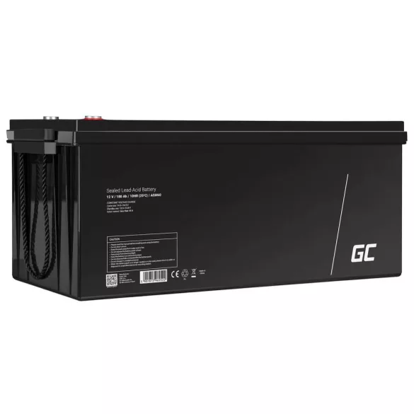 GreenCell AGM VRLA 12V 180Ah akkumulátor napelemes rendszerekhez hajókhoz - GreenCell