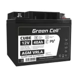 GreenCell CUBE AGM IP54 12V 40Ah VRLA akkumulátor Gel Deep Cycle robogókhoz fűnyírókhoz hajókhoz - GreenCell