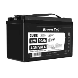   GreenCell CUBE AGM IP54 12V 90Ah VRLA akkumulátor Gel Deep Cycle robogókhoz fűnyírókhoz hajókhoz - GreenCell
