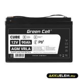 GreenCell CUBE AGM IP54 12V 90Ah VRLA akkumulátor Gel Deep Cycle robogókhoz fűnyírókhoz hajókhoz - GreenCell