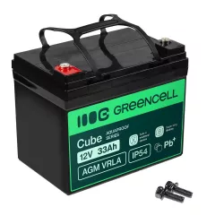   GreenCell Cube AGM VRLA IP54 12V 33Ah akkumulátor fűnyírókhoz robogókhoz hajókhoz - GreenCell