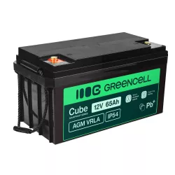   GreenCell Cube AGM VRLA IP54 12V 65Ah akkumulátor fűnyírókhoz robogókhoz hajókhoz - GreenCell
