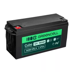  GreenCell Cube AGM VRLA IP54 12V 150Ah akkumulátor napelemes rendszerekhez hajókhoz - GreenCell