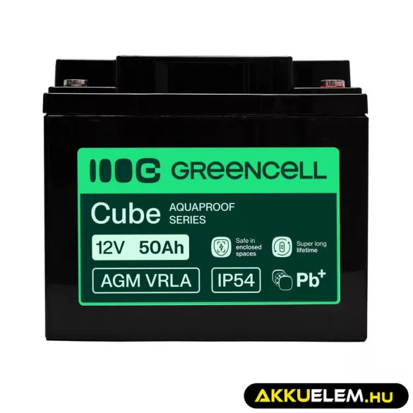 GreenCell AGM VRLA 12V 50Ah akkumulátor UPS-ekhez lakóautókhoz (197x166x170mm) - GreenCell