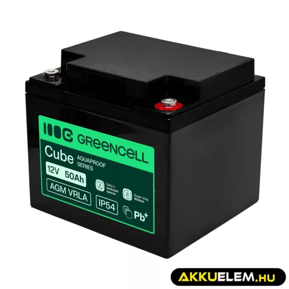 GreenCell AGM VRLA 12V 50Ah akkumulátor UPS-ekhez lakóautókhoz (197x166x170mm) - GreenCell