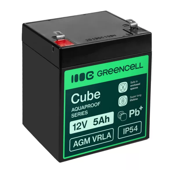 GreenCell AGM VRLA 12V 5Ah akkumulátor (91x70x102mm) - GreenCell